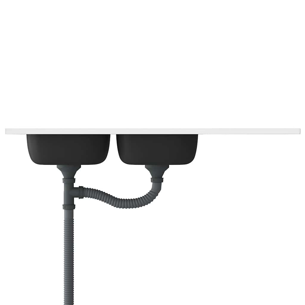 VidaXL Dubbele RVS Keukengootsteen 120cm - 34% Korting