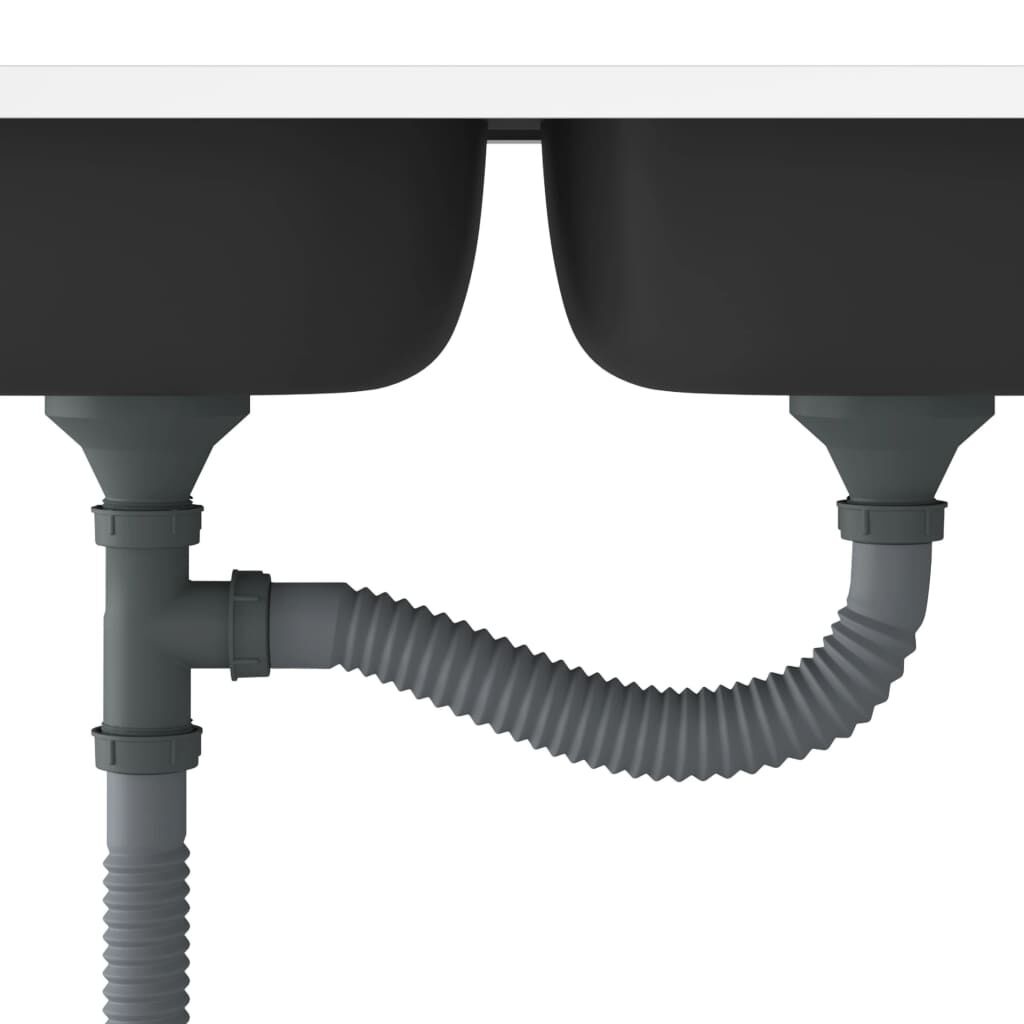 VidaXL Dubbele RVS Keukengootsteen 120cm - 34% Korting