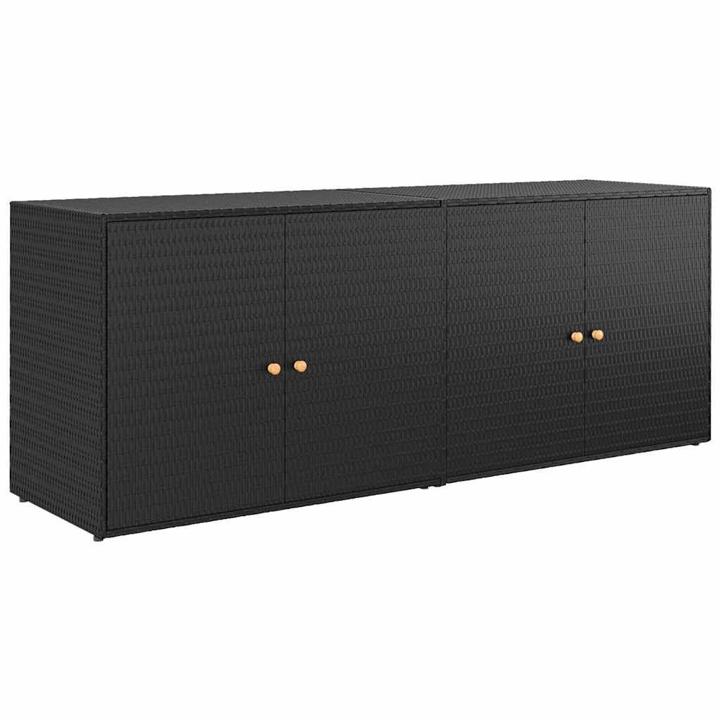 vidaXL Tuinkast Poly Rattan Zwart - 34% Korting!