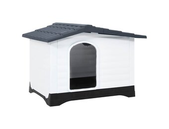 vidaXL Hondenhok 90,5x68x66 cm Polypropeen Grijs - 34% Korting!