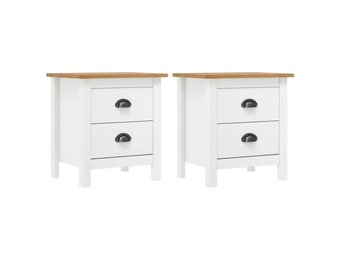 vidaXL Nachtkastjes Hill Grenenhout Wit - 29% Korting