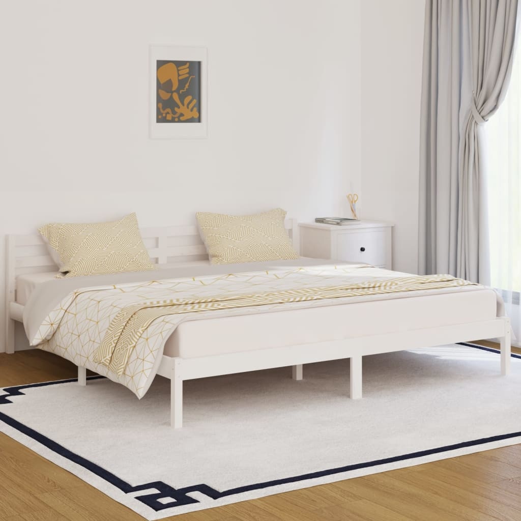 VidaXL Bedframe Grenenhout Wit 200x200 cm - 58% Korting!