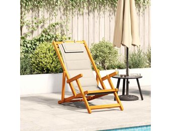 vidaXL Strandstoel Acaciahout Textileen - 33% Korting