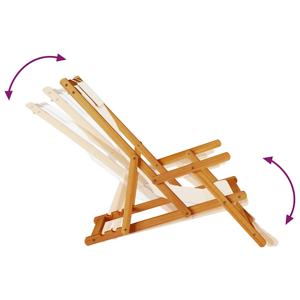 vidaXL Strandstoel Acaciahout Textileen - 33% Korting