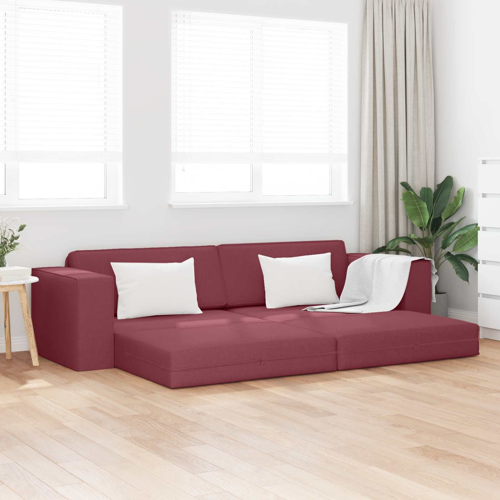 VidaXL Vloersofa Bed Wijnrood - 35% Korting!
