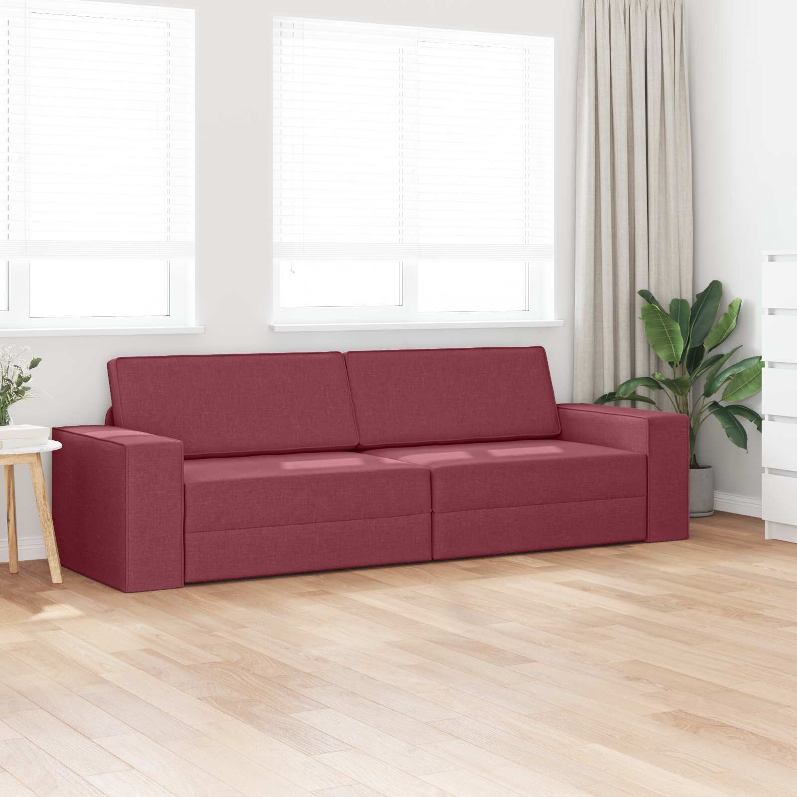 VidaXL Vloersofa Bed Wijnrood - 35% Korting!