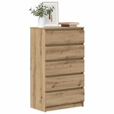 VidaXL Ladekast 60x36x103cm Bewerkt Hout Artisanaal Eiken - 33% Korting!