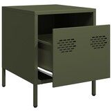 vidaXL Nachtkastje Olijfgroen Staal (35x39x43,5 cm) - 52% Korting