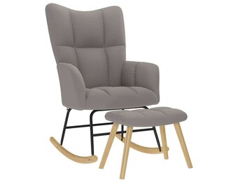 VidaXL Schommelstoel met Voetenbank, Taupe - 54% Korting!