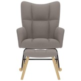 VidaXL Schommelstoel met Voetenbank, Taupe - 54% Korting!