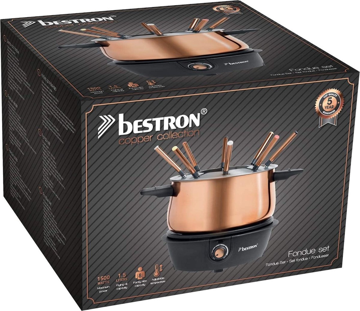 Bestron Elektrische Fondueset Koper 8 Pers. - 58% Korting!