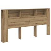 vidaXL Hoofdbordkast 200x18,5x102,5 cm bewerkt hout artisanaal eiken