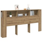vidaXL Hoofdbordkast 200x18,5x102,5 cm bewerkt hout artisanaal eiken