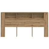vidaXL Hoofdbordkast 200x18,5x102,5 cm bewerkt hout artisanaal eiken