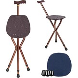 Wandelstok met Seat voor Mannen 120 kg Capaciteit, Grote Seat Board Hoogte Verstelbare Opvouwbare Seat Stick, Cane en Kruk Dual-use voor Volwassenen, Ouderen en Rehabiliteerders.