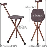 Wandelstok met Seat voor Mannen 120 kg Capaciteit, Grote Seat Board Hoogte Verstelbare Opvouwbare Seat Stick, Cane en Kruk Dual-use voor Volwassenen, Ouderen en Rehabiliteerders.