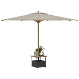 vidaXL Tuintafel met parasolgat 55x55x46,5 cm poly rattan zwart
