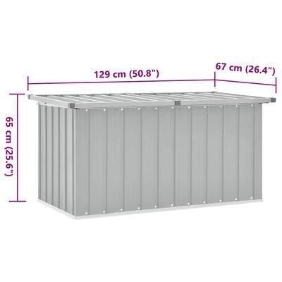 vidaXL Tuinbox 129x67x65 cm Grijs - 33% Korting!