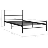vidaXL Bedframe Metaal Zwart 90x200 cm - 53% Korting!