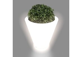 Wit Verlichte Bloempot (50cm) - 70% Korting