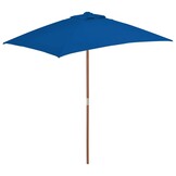 vidaXL Parasol Blauw met Houten Paal - 26% Korting