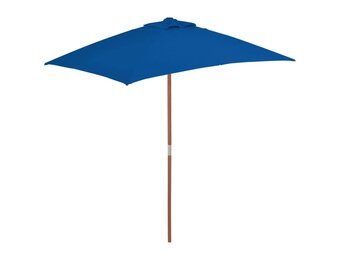 vidaXL Parasol Blauw met Houten Paal - 26% Korting