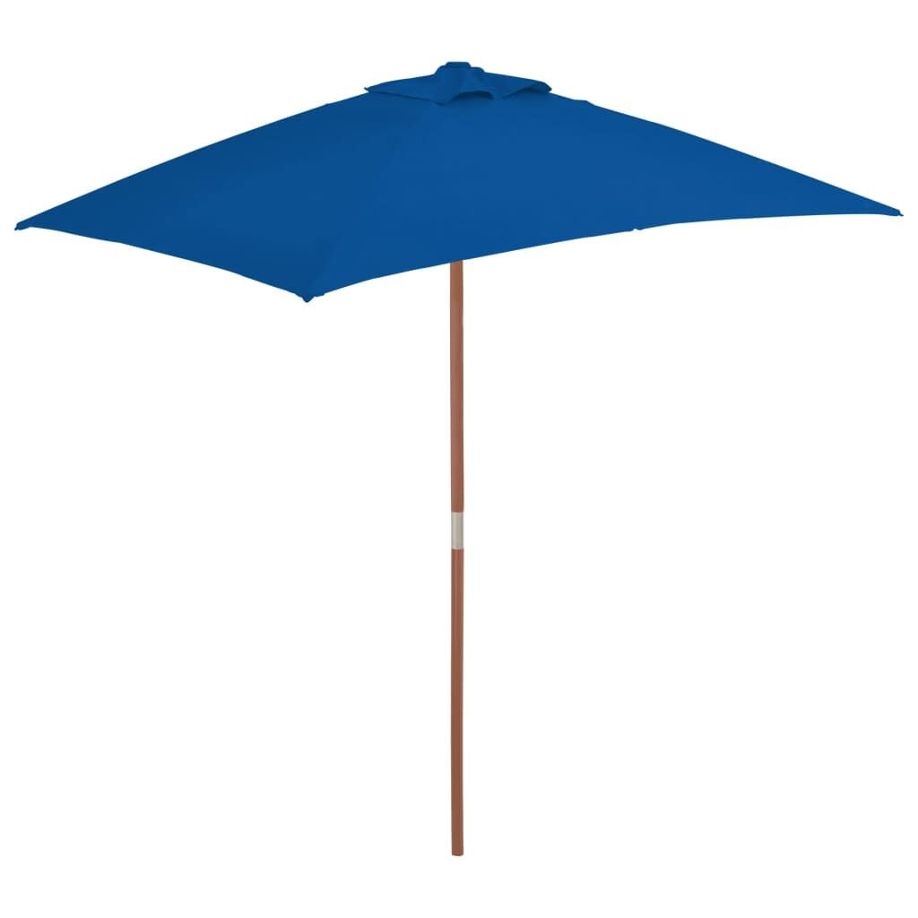 vidaXL Parasol Blauw met Houten Paal - 26% Korting
