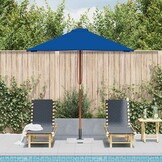 vidaXL Parasol Blauw met Houten Paal - 26% Korting