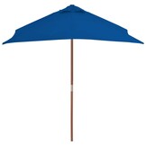 vidaXL Parasol Blauw met Houten Paal - 26% Korting
