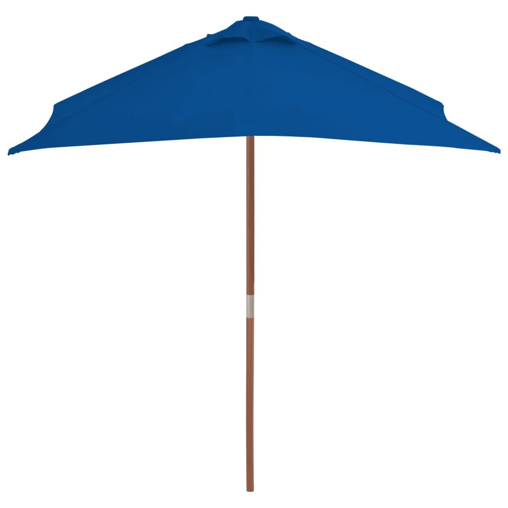 vidaXL Parasol Blauw met Houten Paal - 26% Korting