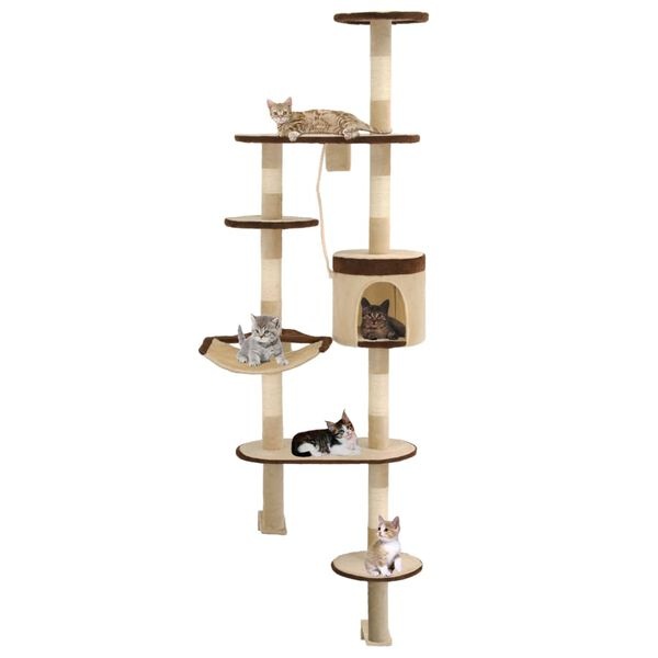vidaXL Wandkattenkrabpaal 194 cm Beige/Bruin - 28% Korting!