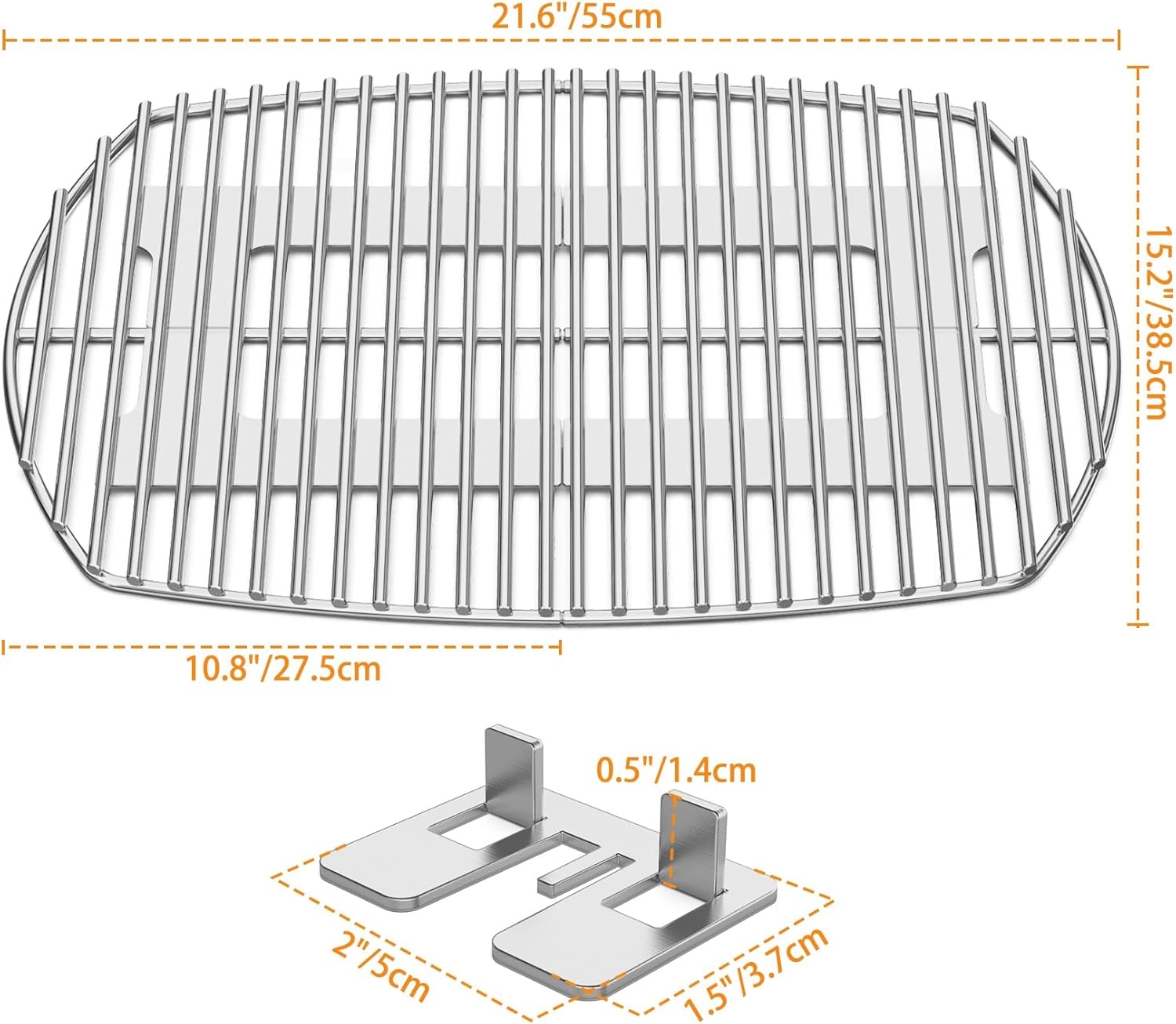 Onlyfire RVS Grillroosters - 28% Korting - Past op Weber Q200/Q2200