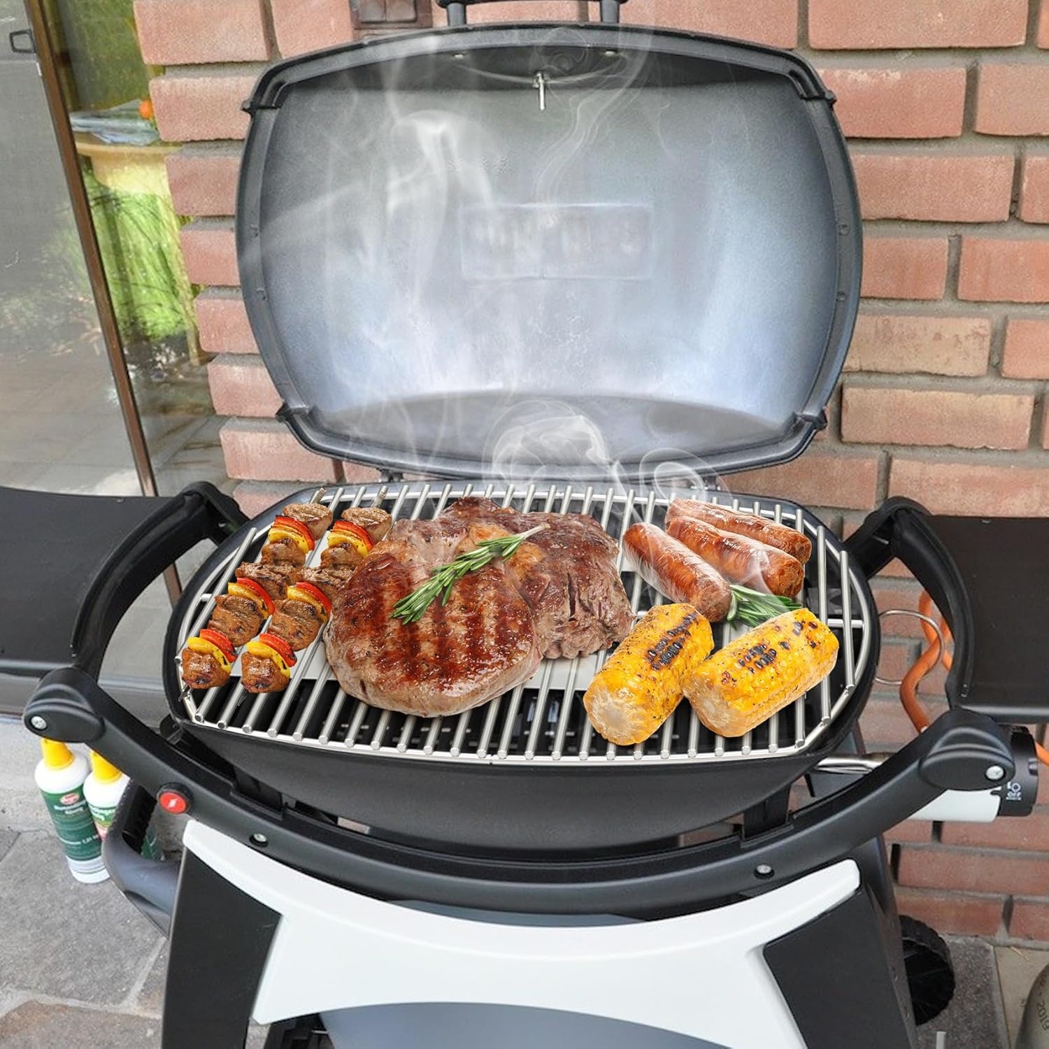 Onlyfire RVS Grillroosters - 28% Korting - Past op Weber Q200/Q2200