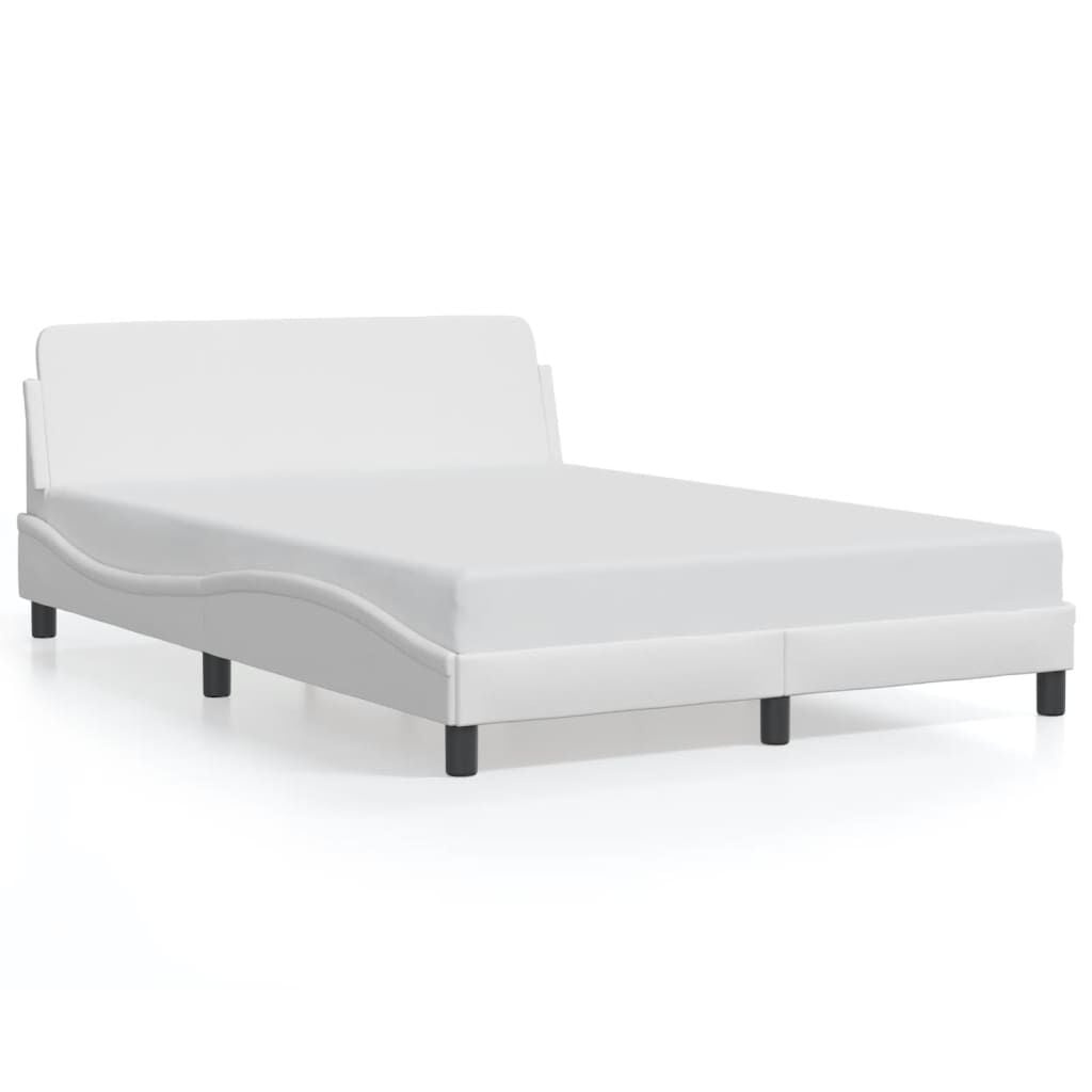 vidaXL Wit Kunstleren Bedframe met Hoofdbord - 120x200 cm (29% Korting)