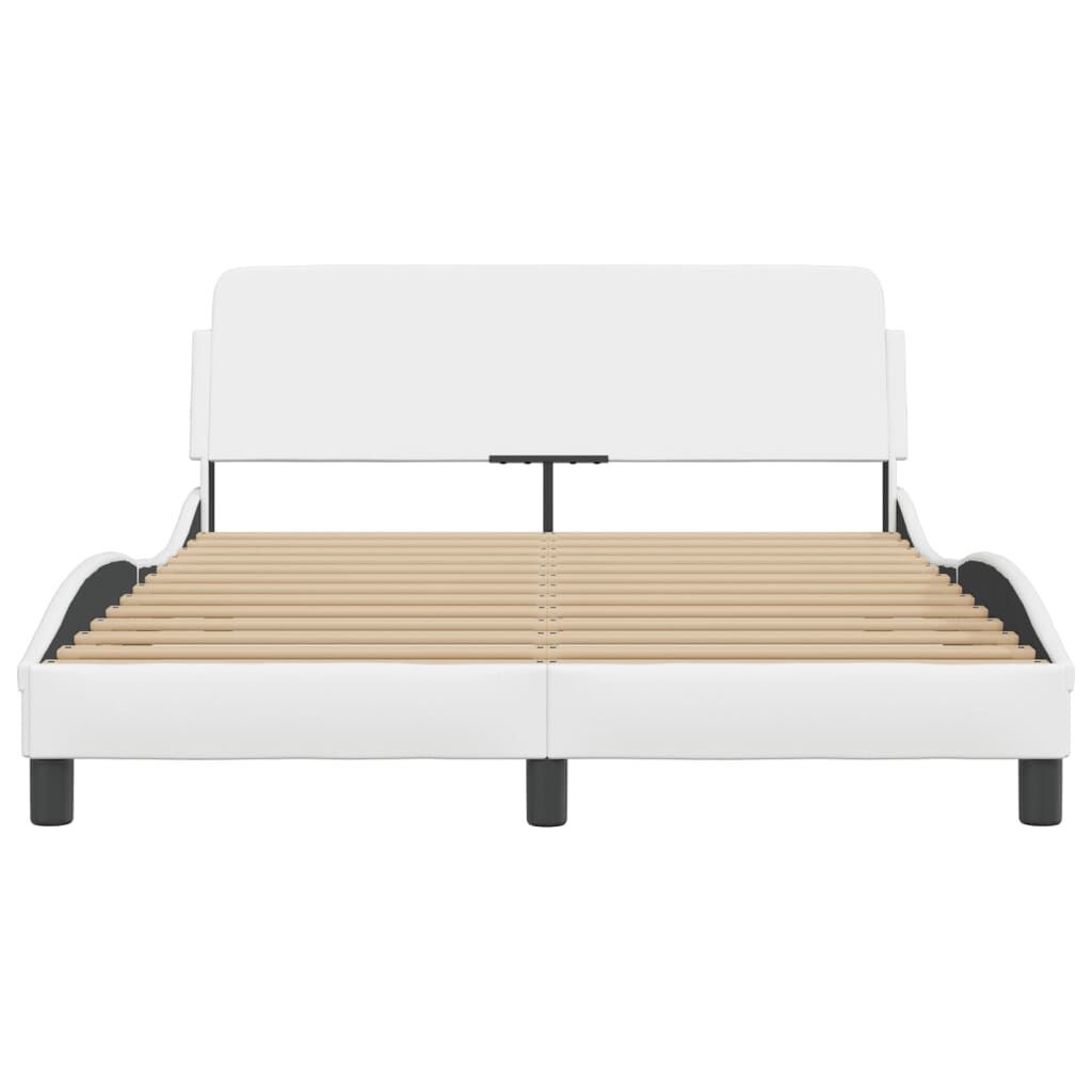 vidaXL Wit Kunstleren Bedframe met Hoofdbord - 120x200 cm (29% Korting)