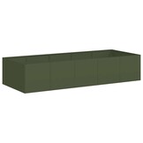 vidaXL Stalen Plantenbak - 200x80x40 cm - Olijfgroen - 34% Korting