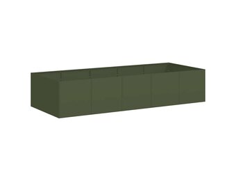 vidaXL Stalen Plantenbak - 200x80x40 cm - Olijfgroen - 34% Korting