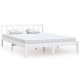 VidaXL Bedframe Grenenhout Wit (160x200cm) - 34% Korting!