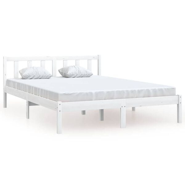 VidaXL Bedframe Grenenhout Wit (160x200cm) - 34% Korting!