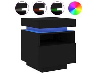 Nachtkastje met LED Zwart - 53% Korting