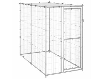 VidaXL Buiten Hondenren 110x220x180 cm Gegalvaniseerd Staal - 34% Korting!