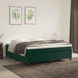 vidaXL Bedframe Fluweel Donkergroen 160x200cm - 34% Korting!