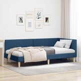 vidaXL Hoekbedframe Blauw 90x200 cm | 29% Korting