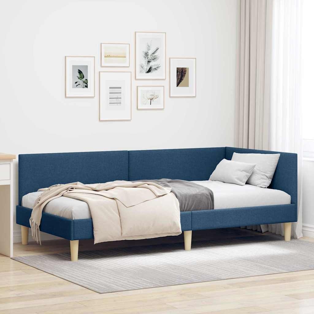 vidaXL Hoekbedframe Blauw 90x200 cm | 29% Korting