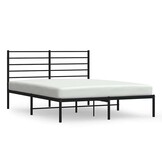 vidaXL Bedframe met hoofdbord metaal zwart 120x190 cm