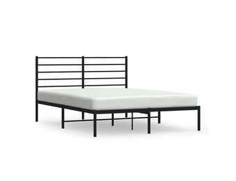 vidaXL Bedframe met hoofdbord metaal zwart 120x190 cm