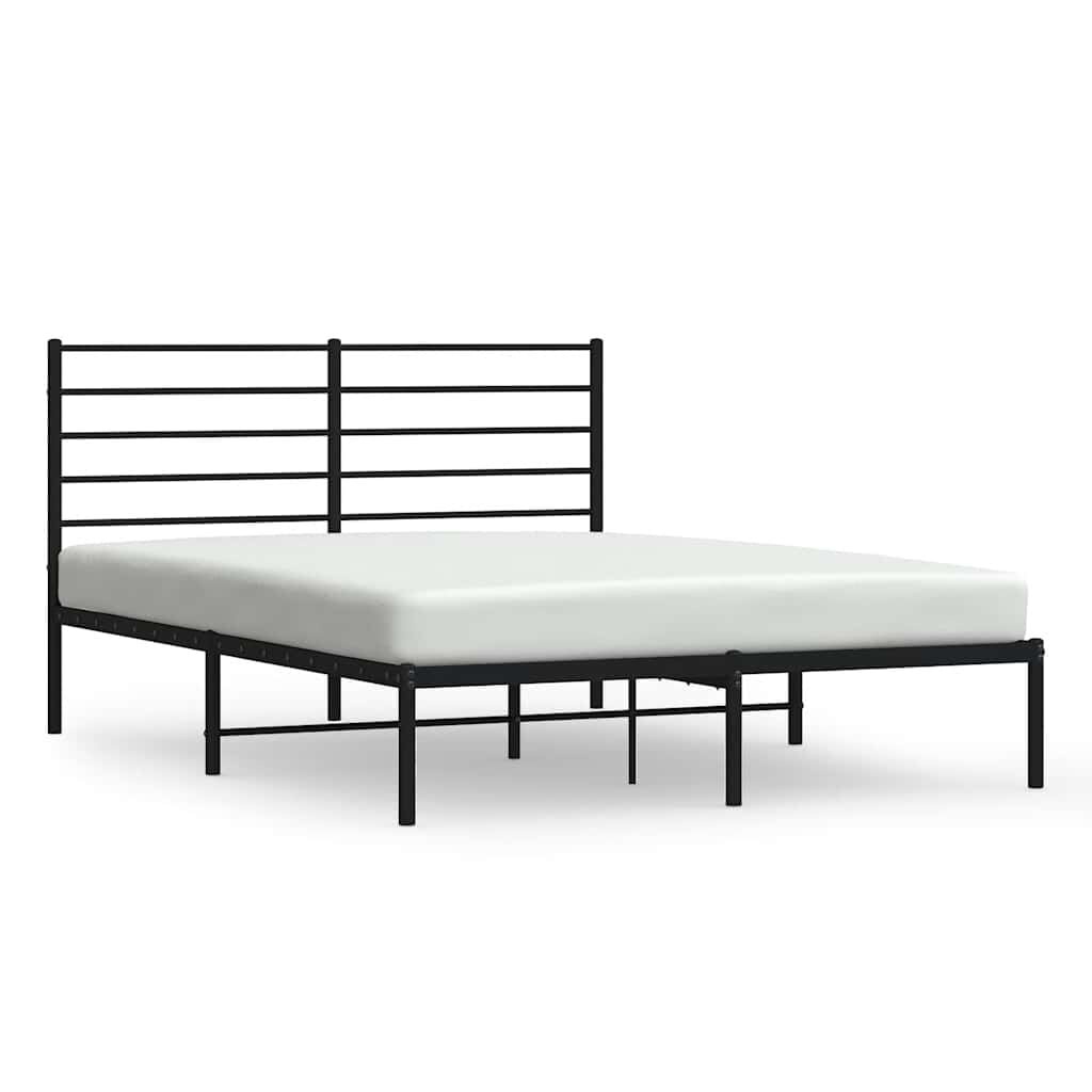 vidaXL Bedframe met hoofdbord metaal zwart 120x190 cm