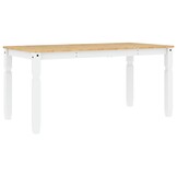 vidaXL Eettafel Corona 160x80x75 cm massief grenenhout wit