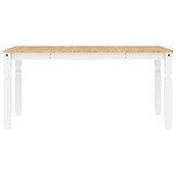 vidaXL Eettafel Corona 160x80x75 cm massief grenenhout wit