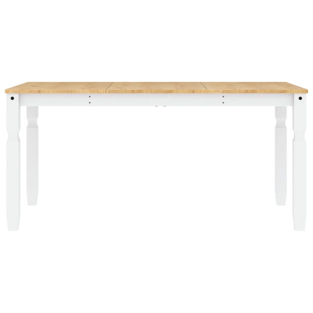 vidaXL Eettafel Corona 160x80x75 cm massief grenenhout wit